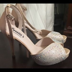 Beige glitter, 3.5 inch heels from Sweetie Collection 6.5
